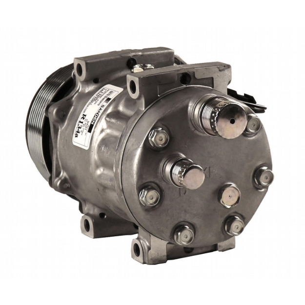 Picture of Genuine Sanden SD7H15 Compressor, w/ 8 Groove Clutch, KF Cylinder Head - New