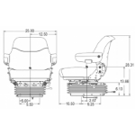 Picture of Sears Mid Back Seat, Gray Fabric w/ Air Suspension