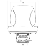 Picture of Sears Low Back Seat, Black Vinyl w/ Mechanical Suspension