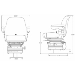 Picture of Sears Backhoe Mid Back Seat, Black Vinyl w/ Mechanical Suspension