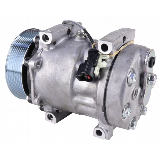 Picture of Genuine Sanden SD7H15HD Compressor, w/ 8 Groove Clutch, SJ Cylinder Head - New
