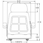 Picture of High Back Seat, Black Fabric