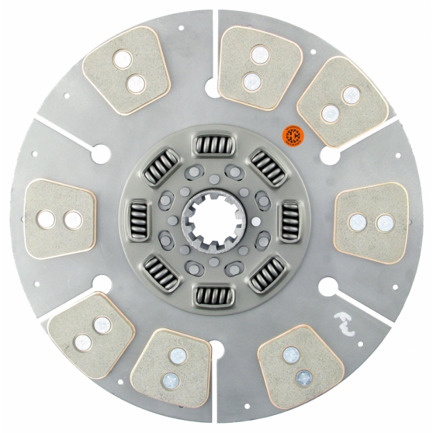 Picture of 15-1/2" Transmission Disc, 6 Pad, w/ 2" 10 Spline Hub - Reman