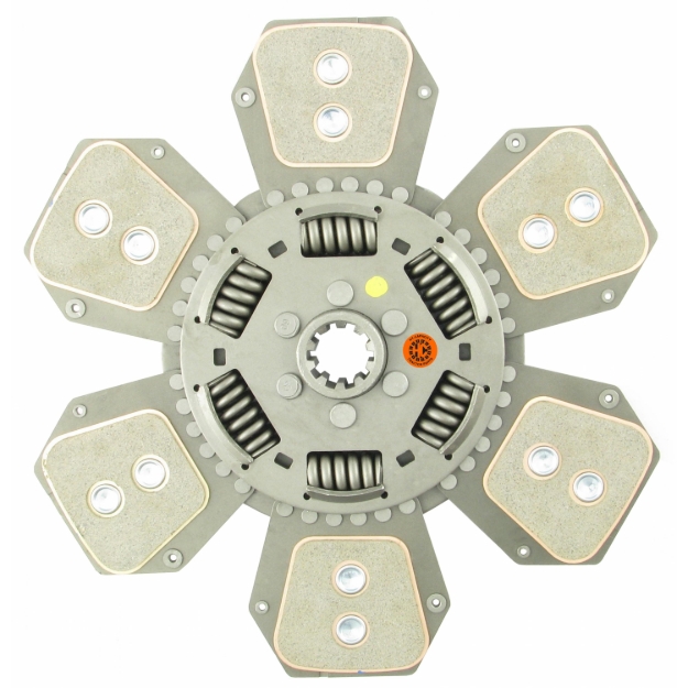 Picture of 12-7/8" Transmission Disc, 6 Pad, w/ 1-1/4" 10 Spline Hub - Reman