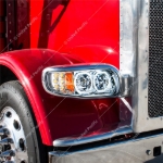Picture of High Power 10 LED Chrome Headlights with 6 LED Turn & 100 LED Halo for 2008-2023 Peterbilt 389