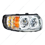 Picture of High Power 10 LED Chrome Headlights with 6 LED Turn & 100 LED Halo for 2008-2023 Peterbilt 389